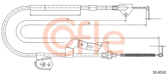 Трос стояночного тормоза citroen c1 05-/ peugeot 107 / toyota aygo r: 1480/1235 mm COFLE 92104510