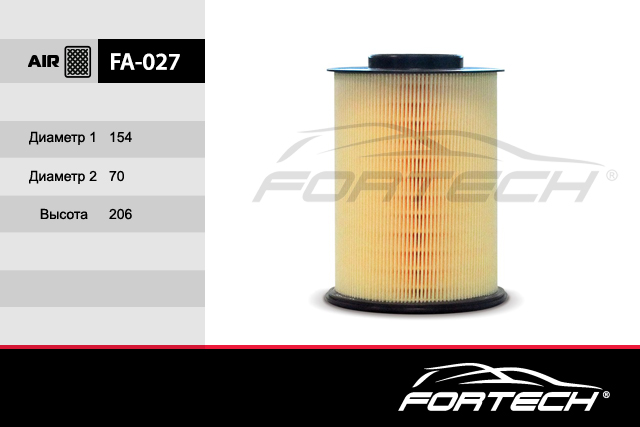 Фильтр воздушный FA-027 Focus II (Евро 3) 1.4 1.6 1.8 2.0L * FORTECH FA027