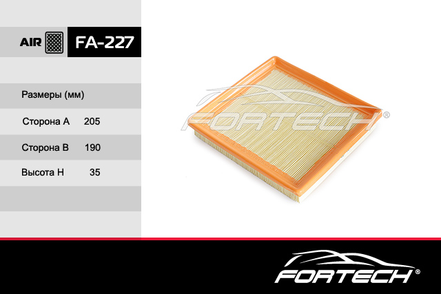 Фильтр возд. audi: a1 (8x) (12~), a3 (8p) (16~), a3 (8va, 8vs, 8v7) (12~), q2 (ga) (16~), q3 (8u) (1 FORTECH FA227