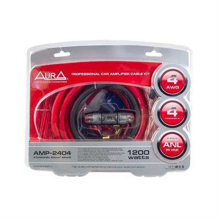 Комплект проводов  для подключения 4-х канального усилителя aura 4awg amp-2404 AURA AMP2404