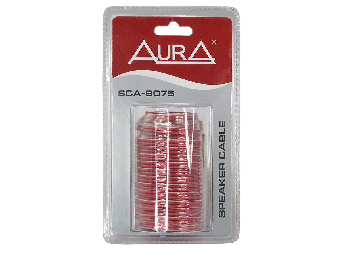 Кабель акустический 18awg (d 0,75 мм) aura 10 м красный прозрачный sca-b075 (блистер) AURA SCAB075