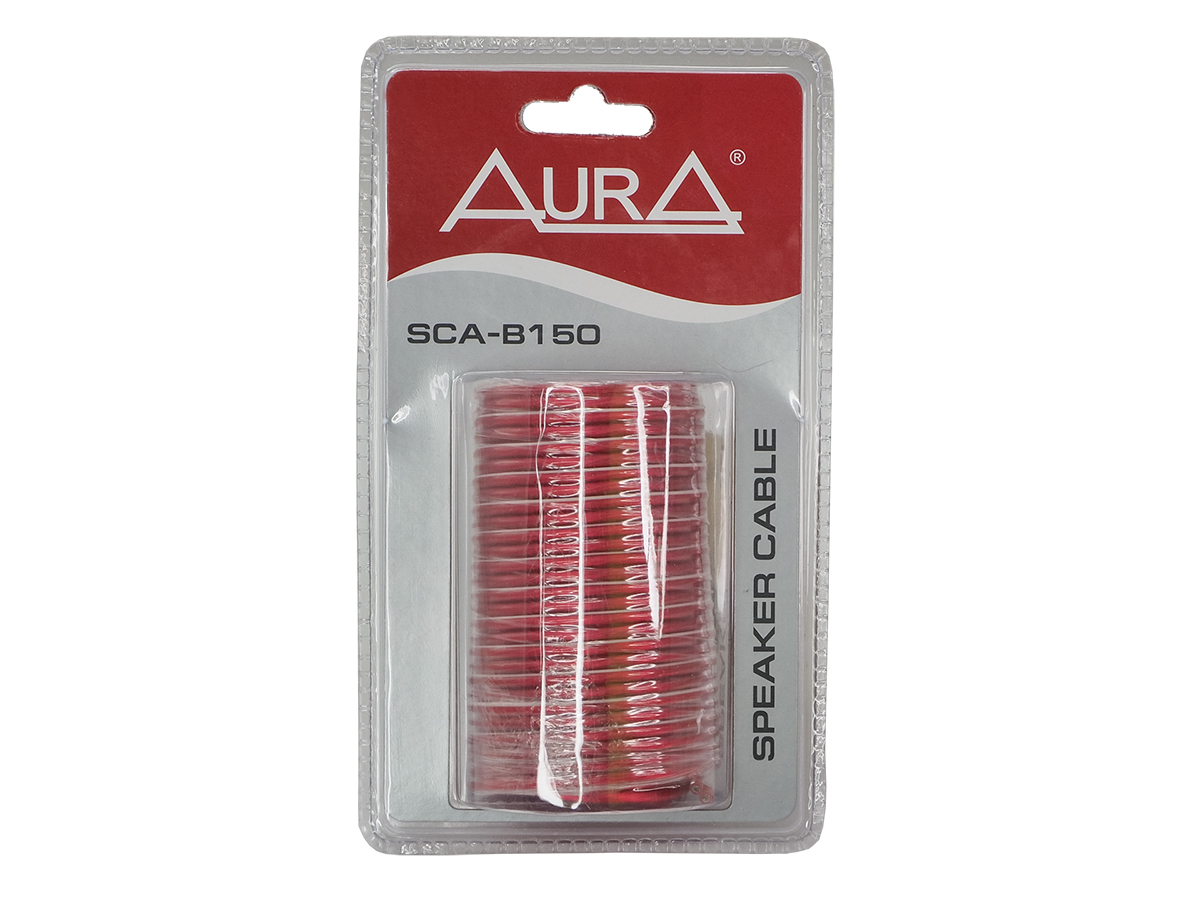 Кабель акустический 16awg (d 1,5 мм) aura 10 м красный прозрачный sca-b150 (блистер) AURA SCAB150