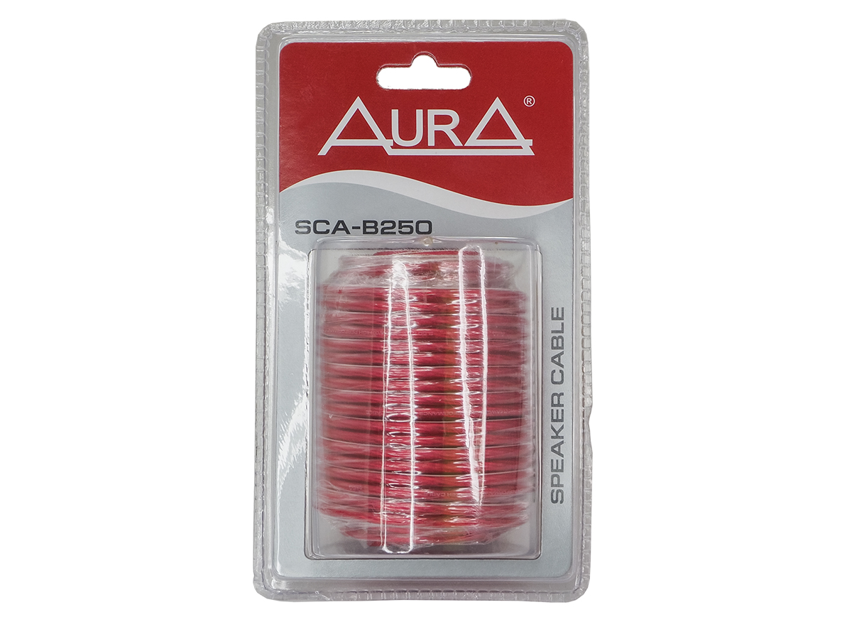 Кабель акустический 14awg (d 2,5 мм) aura 10 м красный прозрачный sca-b250 (блистер) AURA SCAB250