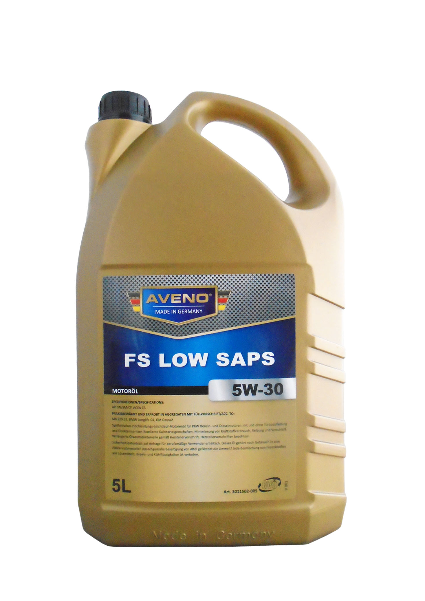 Моторное масло AVENO FS Low SAPS SAE 5W30 (5л) 3011502005