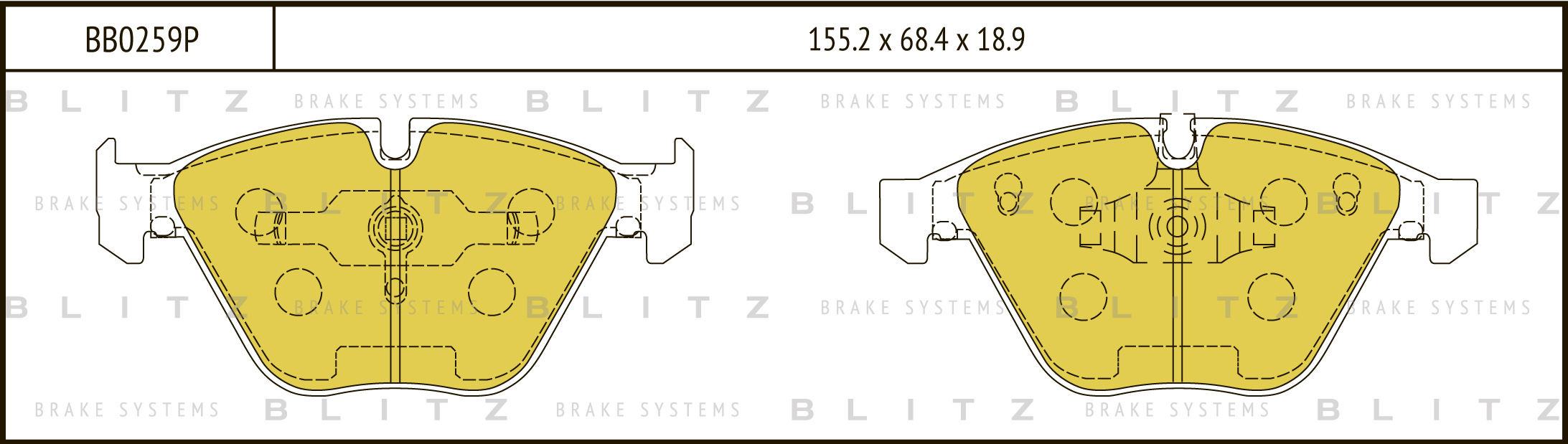 Колодки тормозные дисковые Blitz BB0259P