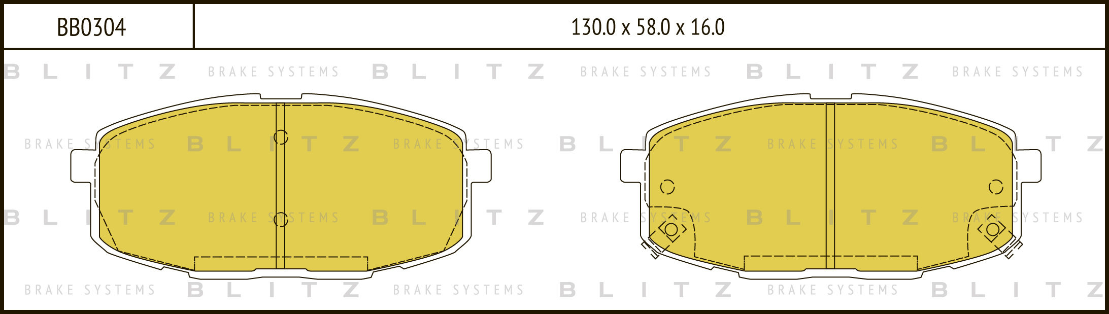 Колодки тормозные дисковые BLITZ BB0304