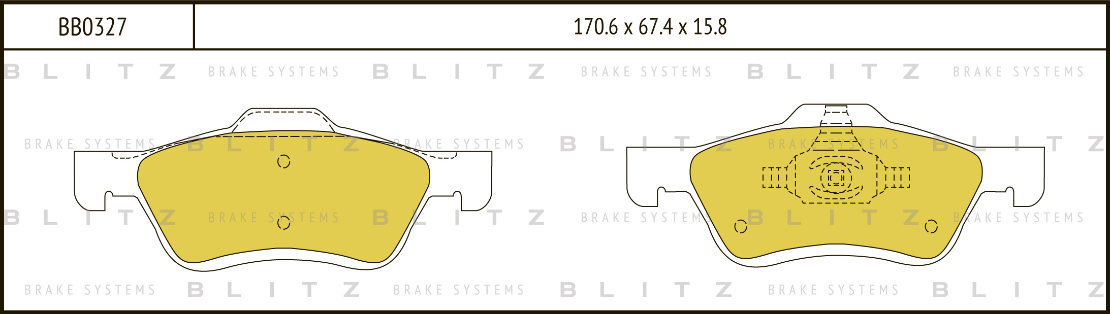 Колодки тормозные дисковые BLITZ BB0327
