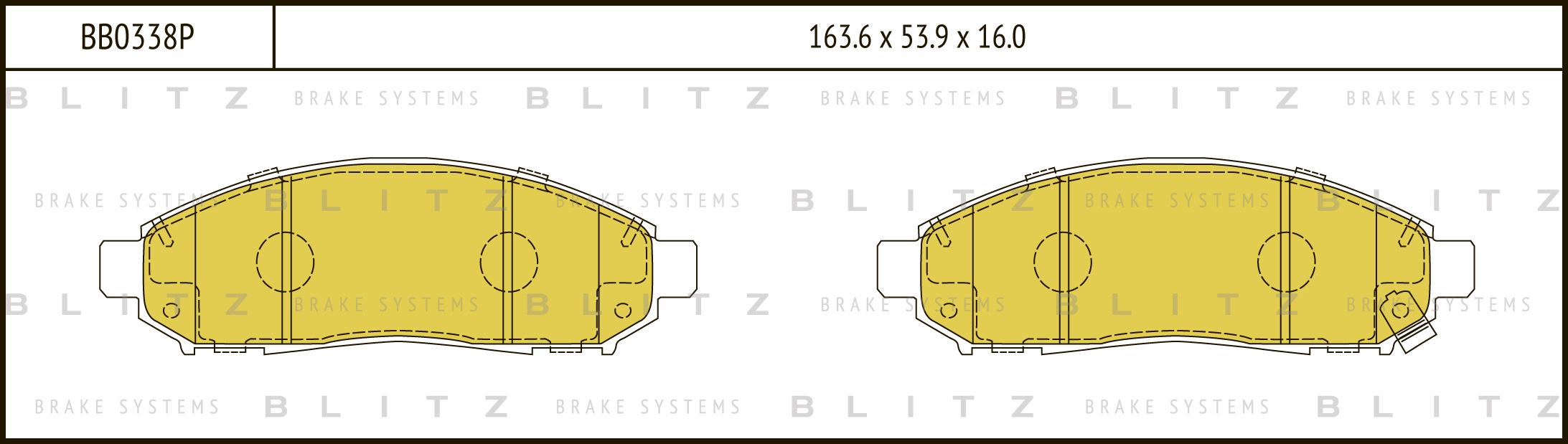 Колодки тормозные дисковые Blitz BB0338P