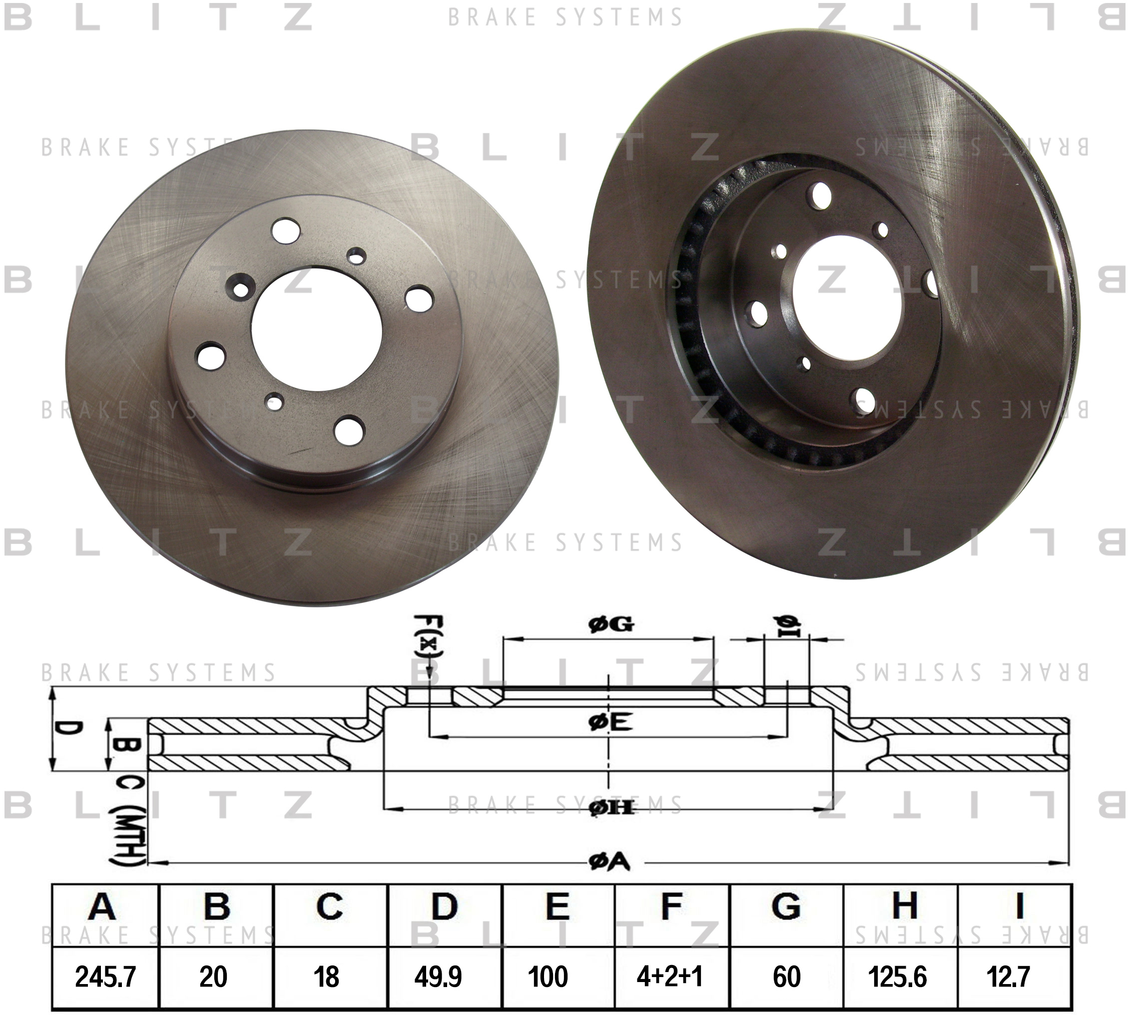 Диск тормозной Blitz BS0147