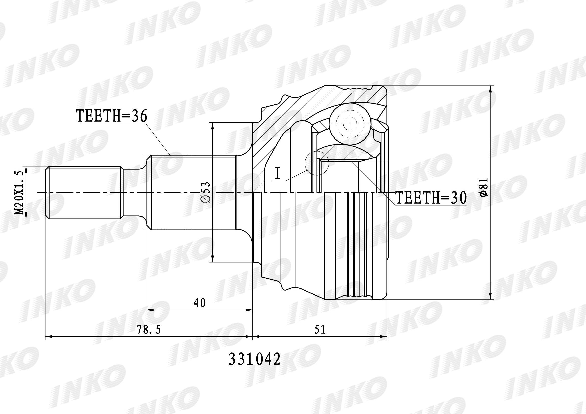 Шрус внешний36/30 INKO 331042