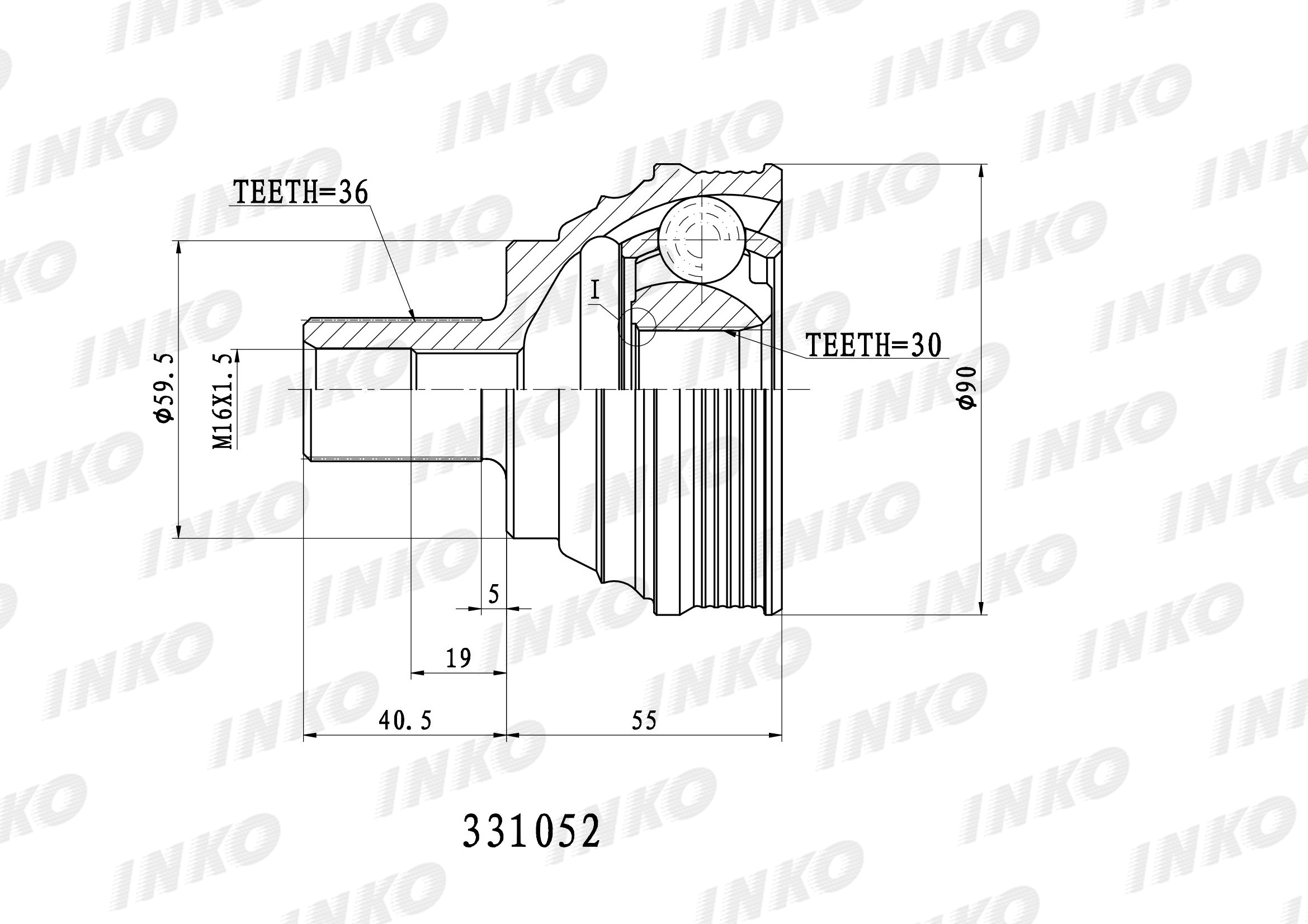 Шрус внешний36/30 INKO 331052