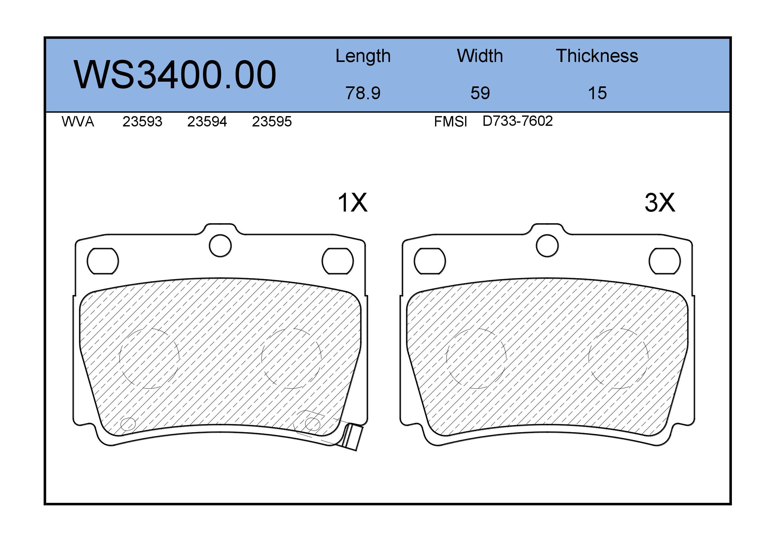 Колодки тормозные дисковые передние JEENICE WS340000