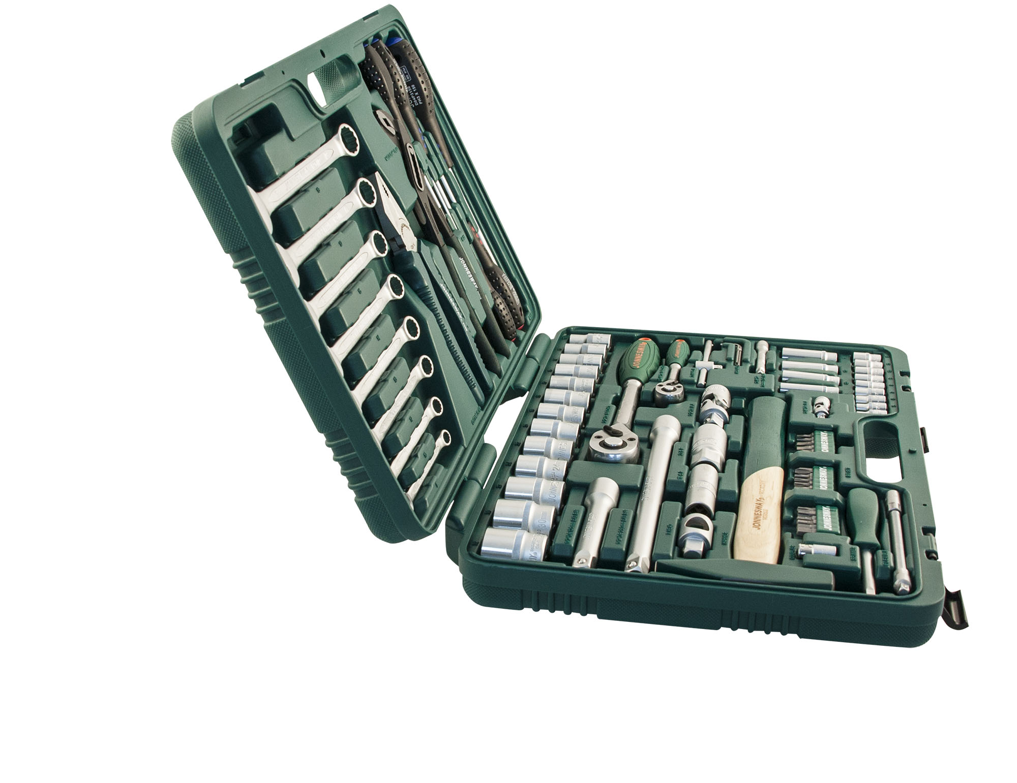 Универсальный набор торцевых головок 1/4""DR 4-13 мм и 1/2""DR 12-32 мм, комбинированных ключей 8-19 мм и отверток, 77 предметов JONNESWAY S04H52477S