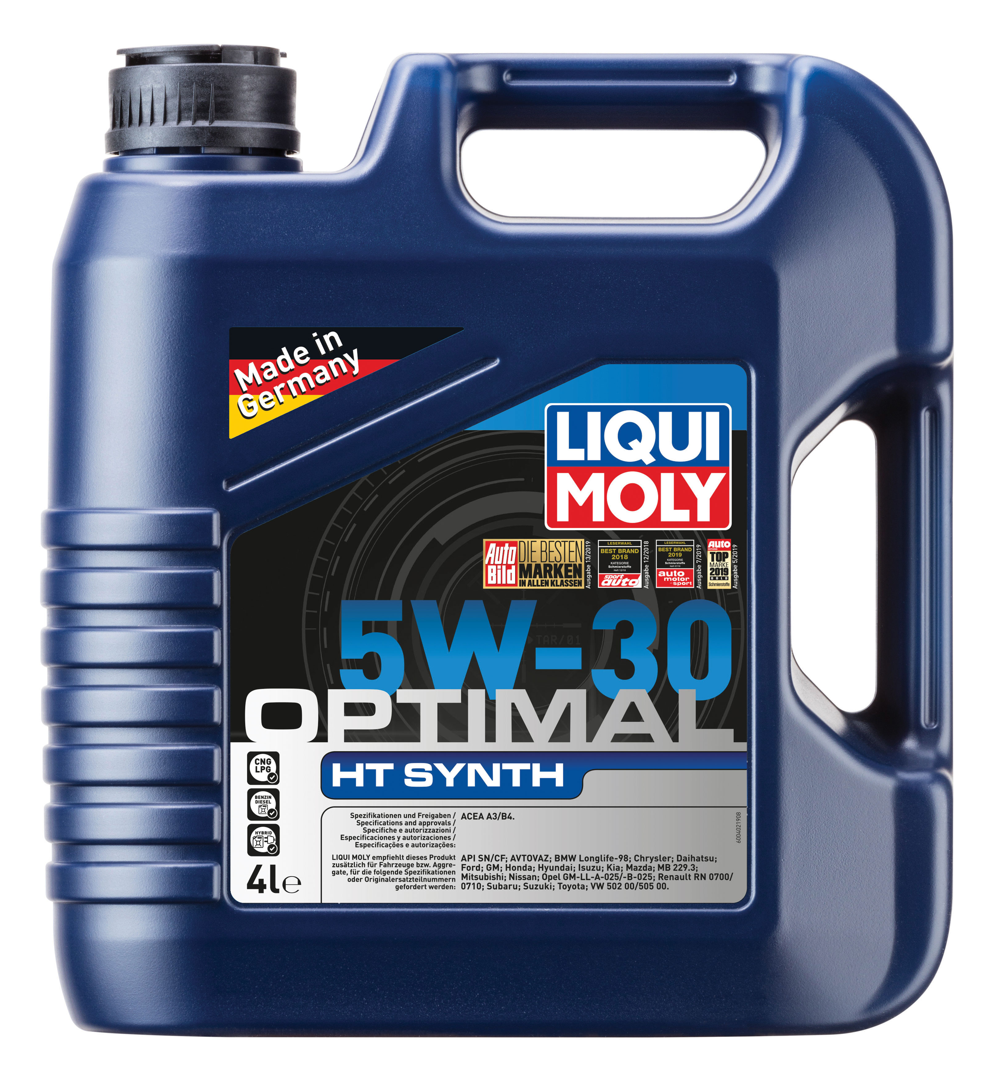 39001 Liqui Moly синтетическое моторное масло Optimal HT Synth 5W30 A3/B4 (4л)