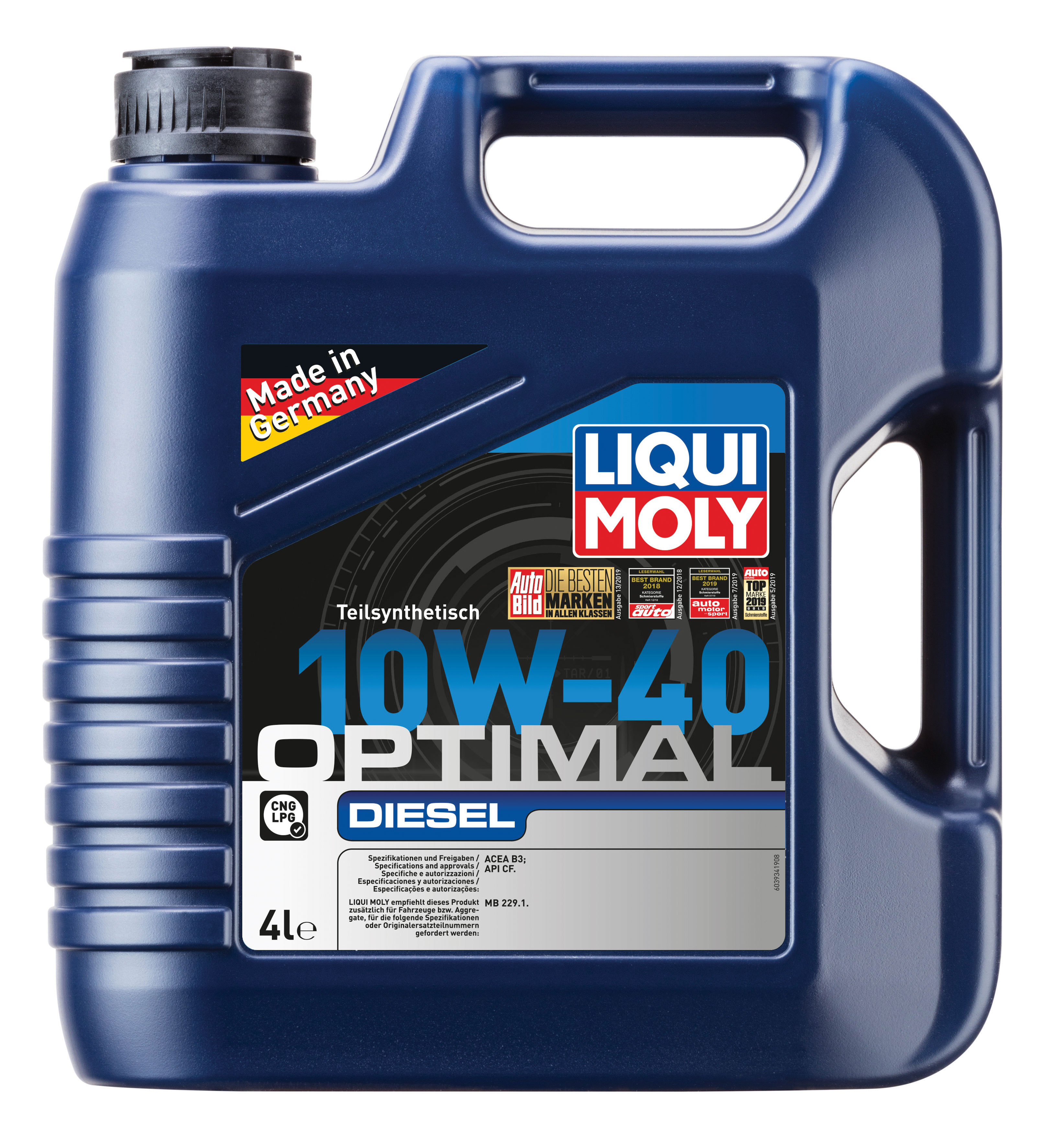 LIQUI MOLY Optimal Diesel 10W40 CF 4л (3934). Масло в двигателе LIQUI .