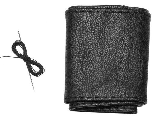 Чехол руля кожаный бескаркасный гладкий, черный, размер 37 - 39 см PATRON PCC0104