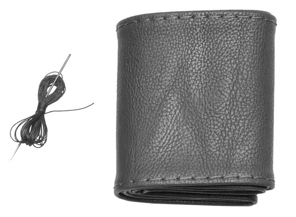 Чехол руля кожаный бескаркасный гладкий, серый, размер 37 - 39 см PATRON PCC0105