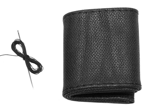 Чехол руля кожаный бескаркасный c перфорацией, черный, размер 37 - 39 см PATRON PCC0106