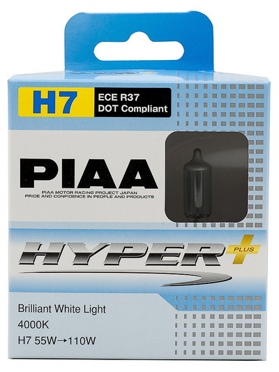 PIAA HYPER PLUS 4000K H7 комплект ламп головного света 2шт. PIAA HE833H7