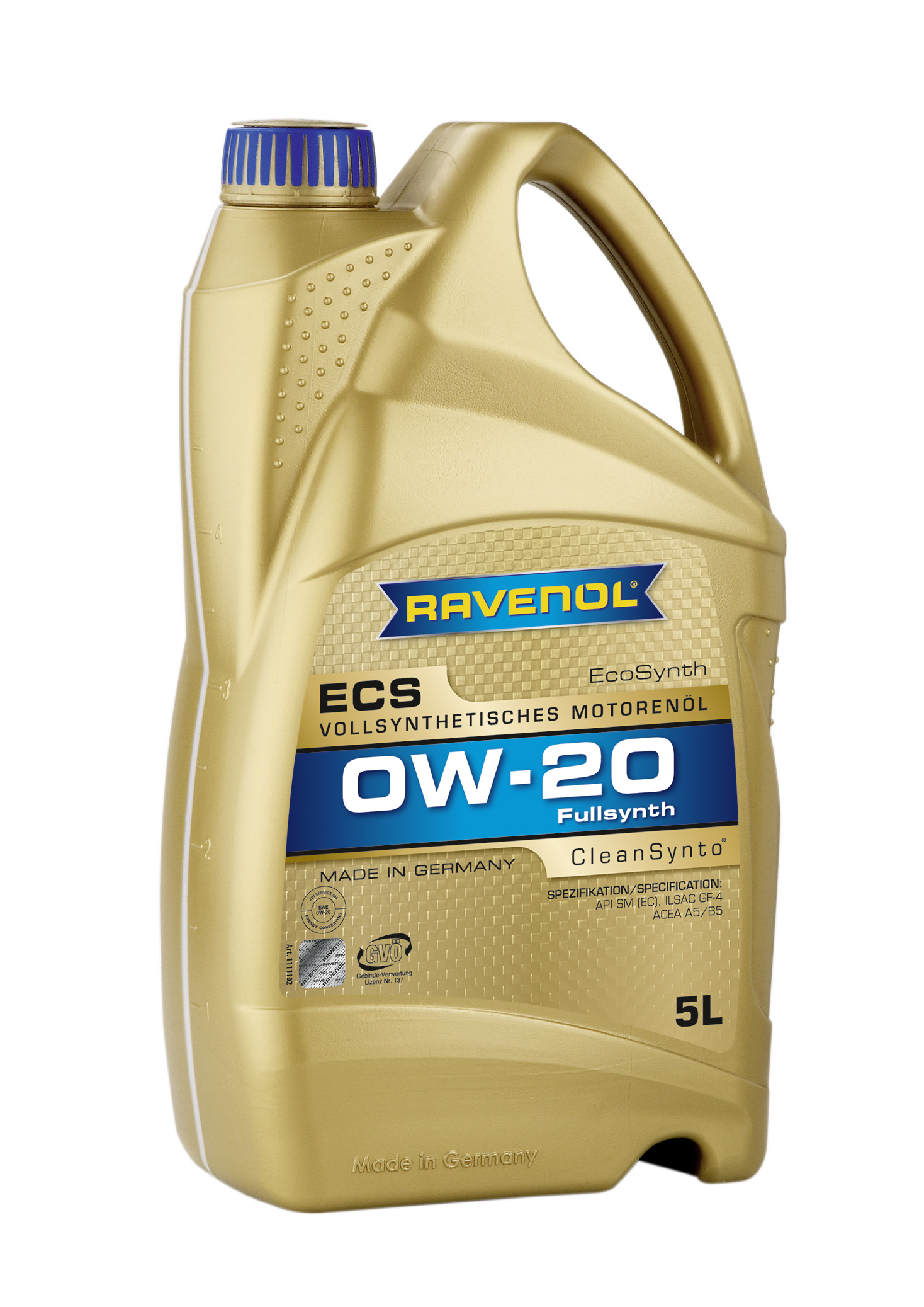 Моторное масло RAVENOL ECS EcoSynth SAE 0W20 ( 5л) new 4014835718555