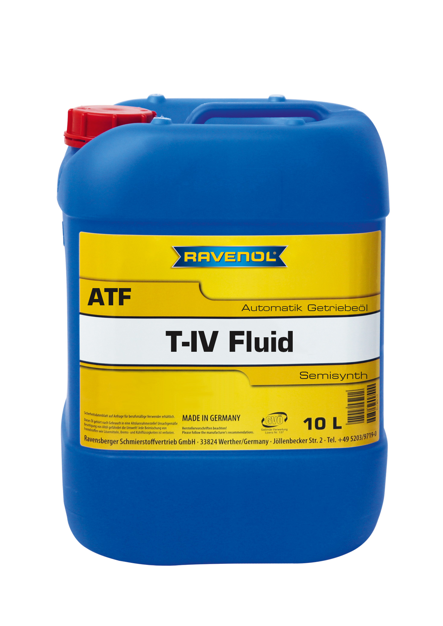 Трансмиссионное масло RAVENOL ATF T-IV Fluid (10л) new 4014835733046