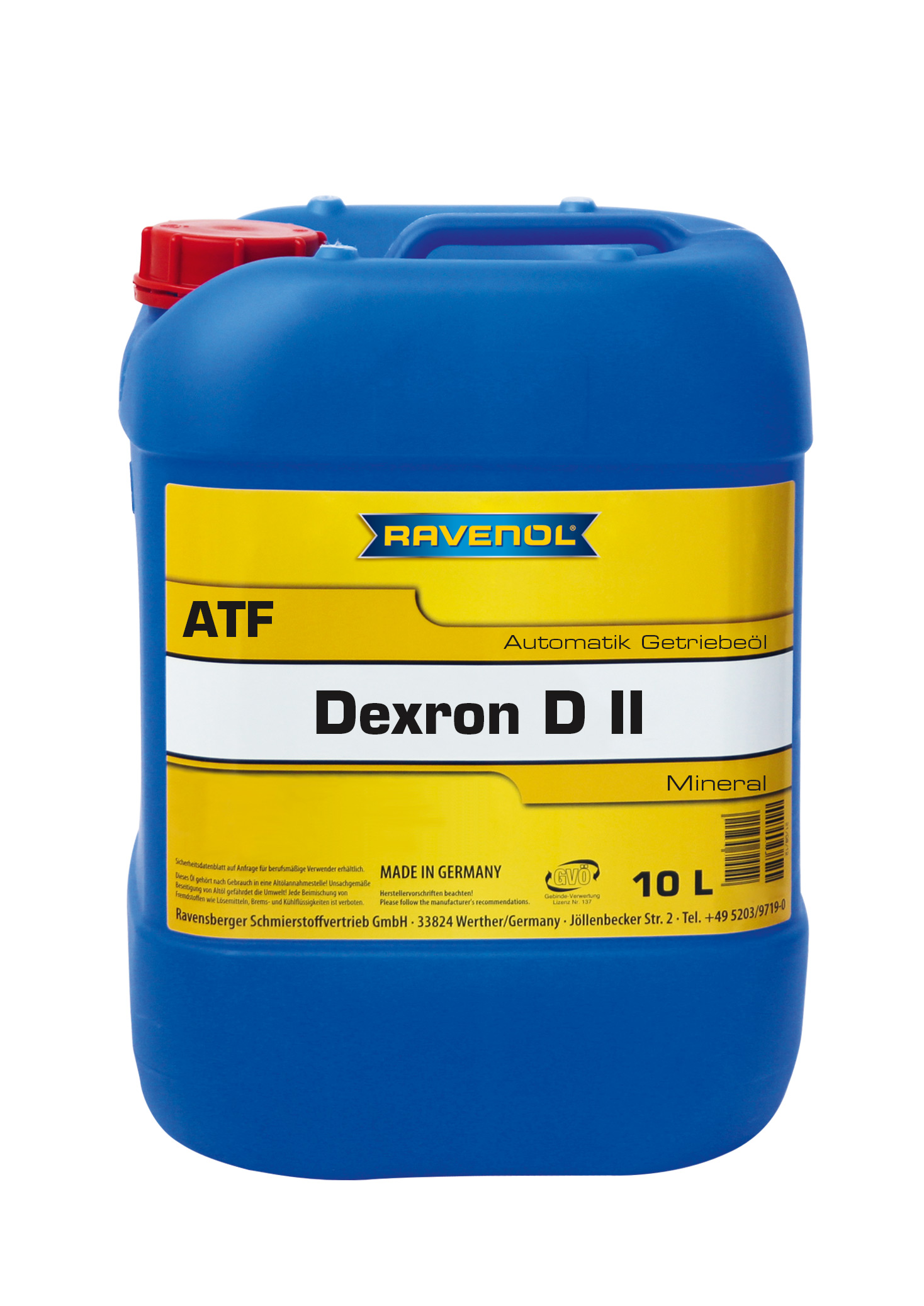 Трансмиссионное масло RAVENOL ATF Dexron DII (10л) new 4014835733541