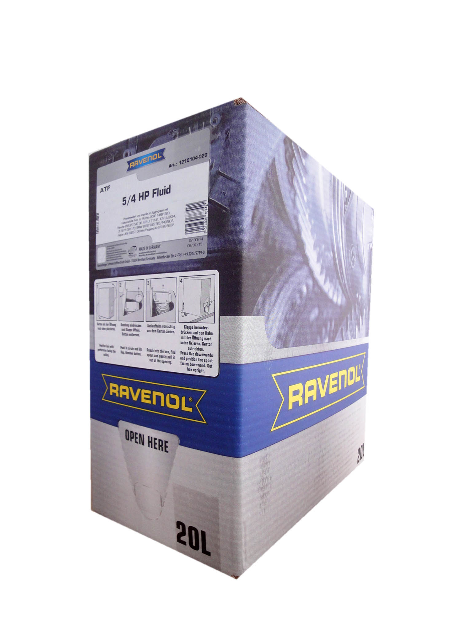 Трансмиссионное масло RAVENOL ATF 5/4 HP (20л) ecobox 4014835787421