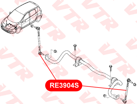 Стойка стабилизатора (L R) Renault Megane III Fluence VTR RE3904S