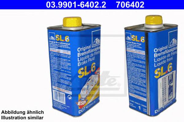 Тормозная жидкость SL.6 DOT4 (1 0л) ATE 03990164022