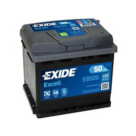 Аккумуляторная батарея 19.5/17.9 евро полярность 50Ah 450A 207/175/190 EXIDE EB500