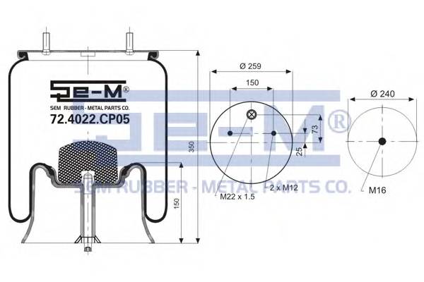 Подушка воздушная 4022NP05 SAF 2918 V/2919 V SEM OTOMOTIV (SEM LASTIK) 724022CP05