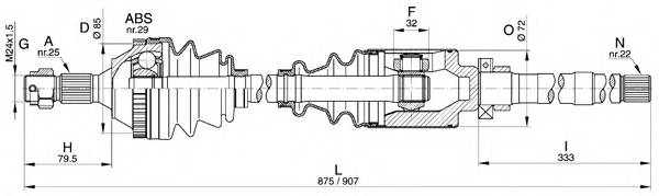 Вал приводной OPEN PARTS DRS626800