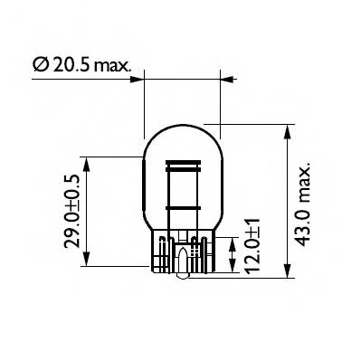 Лампа W21/5W 12066 12V (Блистер 2 шт.) PHILIPS 12066B2
