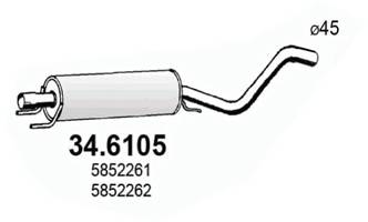 Средняя часть глушителя ASSO 346105