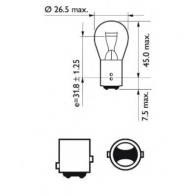 Лампа PR21/5W 12495 12V (Картонная упаковка) PHILIPS 12495CP
