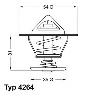 Термостат Audi 100/A6/A3, VW Golf/Passat 76 WAHLER 426487D