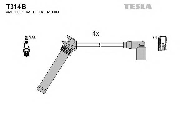 Провода высоковольтные комплект TESLA T314B