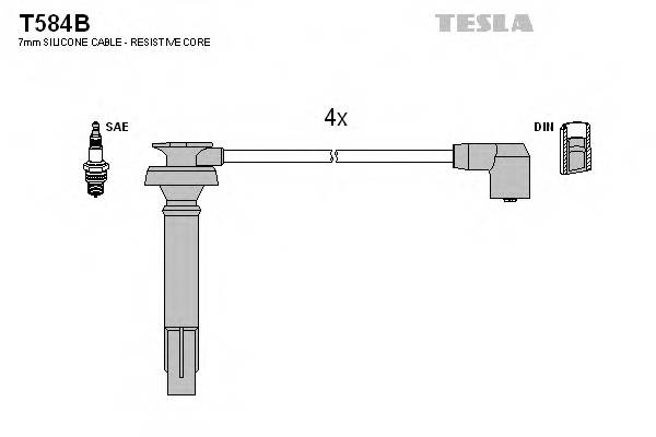 Провода высоковольтные комплект TESLA T584B