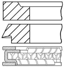 Кольца поршневые d90x1 75x2x3 std (1) GOETZE ENGINE 0896330000