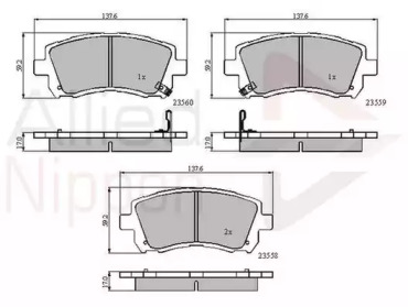 Колодки тормозные дисковые | перед | Allied Nippon ADB3722