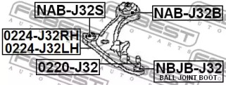 Рычаг передний правый для Nissan Teana J32 08-13 FEBEST 0224J32RH