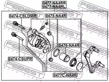 Ремкомплект суппорта тормозного заднего Mitsubishi Lancer CS 00-09 FEBEST 0475NA4R