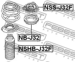 Пыльник переднего амортизатора Nissan Murano Z51 07-14 FEBEST NSHBJ32F