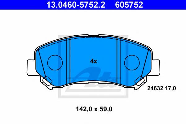 [D1060JD00A] Колодки дисковые передние для Nissan Qashqai 07 ATE 13046057522
