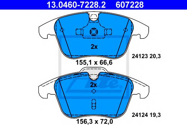 Колодки дисковые передние для Ford Galaxy/S-max 2.0/1.8TDCi/2.0TDCi 06 ATE 13046072282