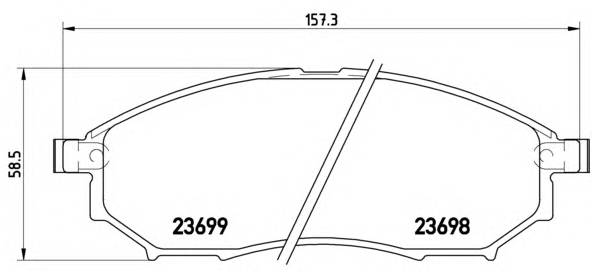 Колодки дисковые передние для Nissan Murano 3.5 4WD/Navara/Pathfinder 2.5DCi 05 BREMBO P56058