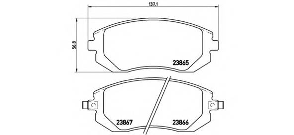 Колодки дисковые передние для Subaru Legacy 2.0i/2.5i/Impreza 2.0i/T 98-03 BREMBO P78013