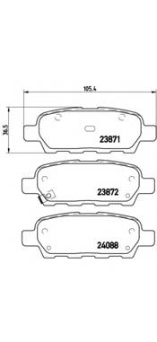 колодки дисковые задние для Nissan X-Trail 2.0/2.5/2.2CDi 01 BREMBO P56046