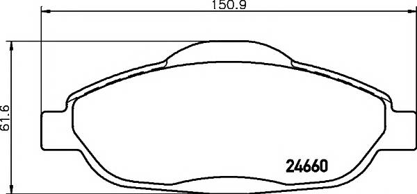 Передние колодки MINTEX MDB2950 не подготовлено для датчика MDB2950