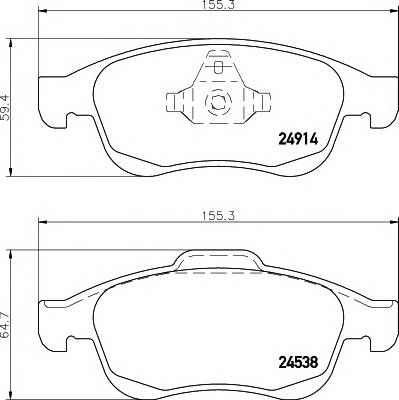 Передние колодки MINTEX MDB3043 не подготовлено для датчика MDB3043